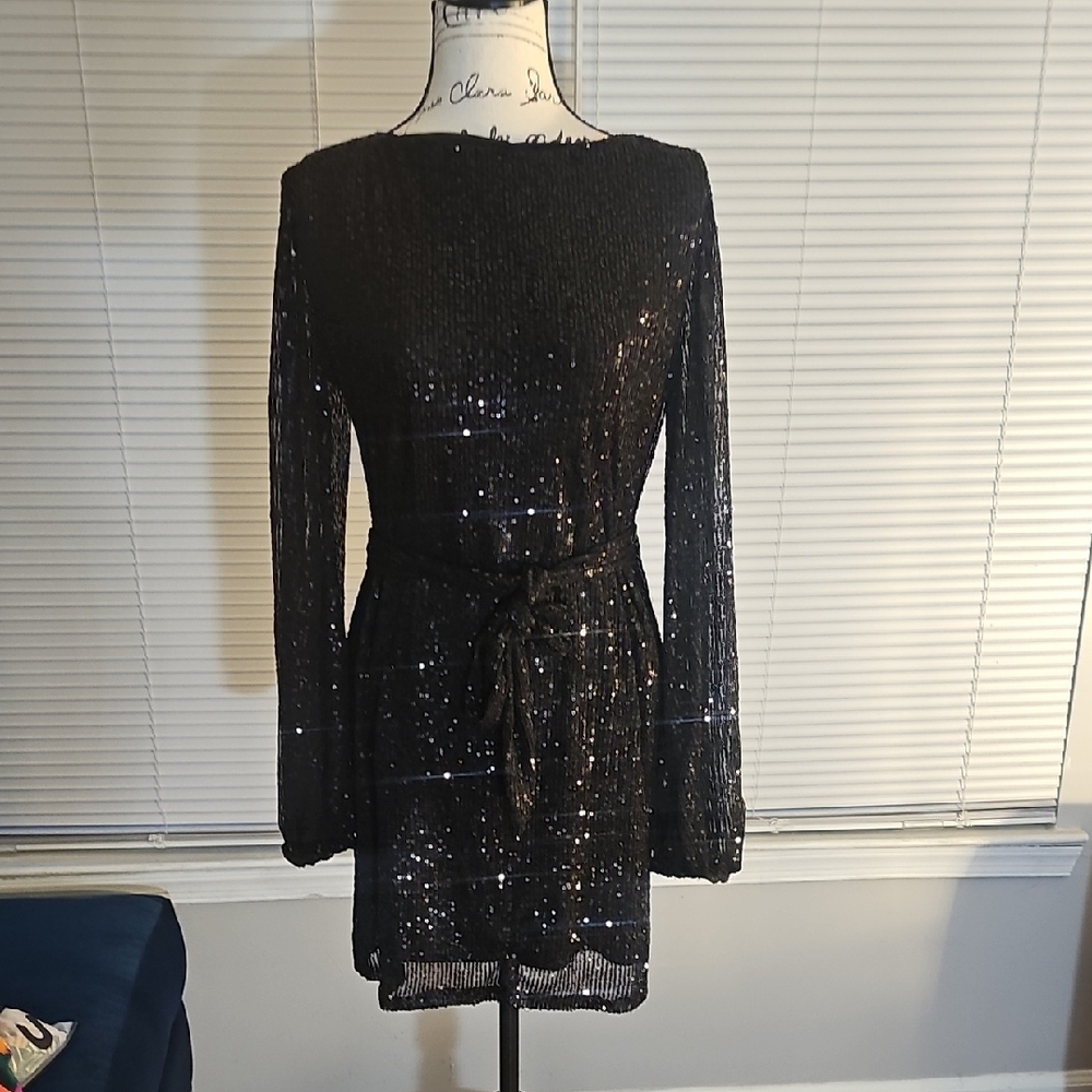 Elegant Black Sequin Dress